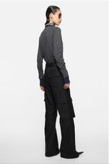COTTON SATIN CARGO TROUSERS