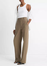 Linen-Blend High-Rise Pull-On Pant