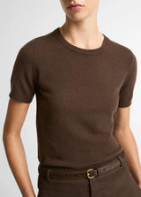 Wool & Cashmere-Blend Short-Sleeve Sweater