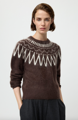 Brushed fair Isle crewneck