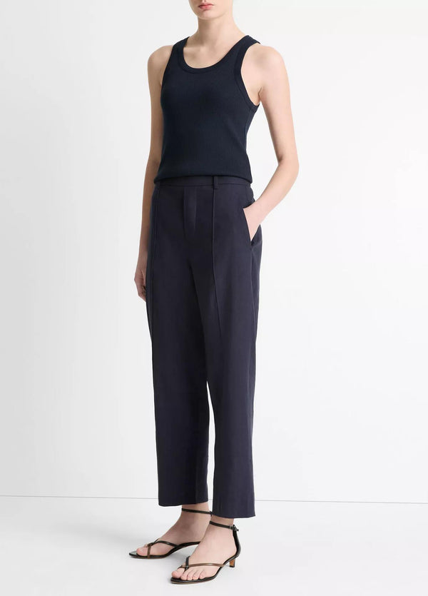 Linen-Blend Tapered Pull-On Pant