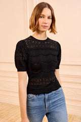 Marcelena Eyelet Knit Top