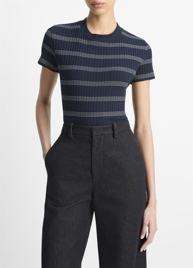 Striped Short Sleeve Crewneck