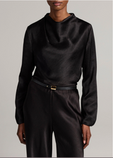 Draped Cowl-Neck Top