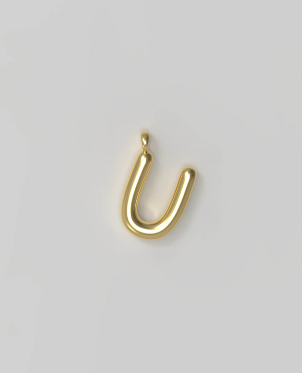 Letter Charm Small Plated U