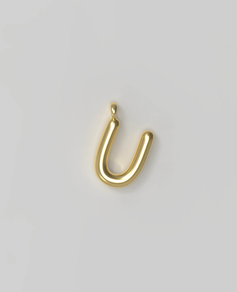 Letter Charm Small Plated U