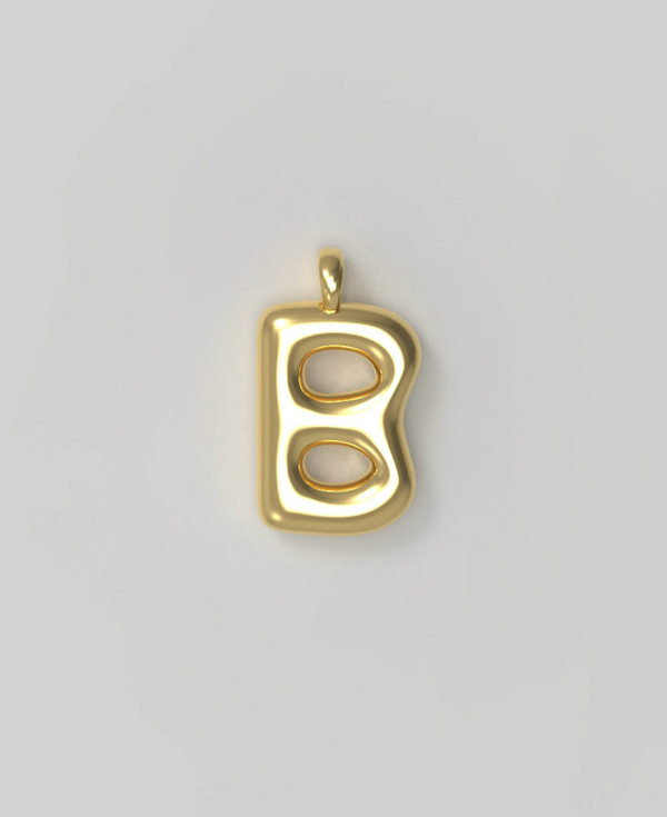 Letter Charms Large Plated B