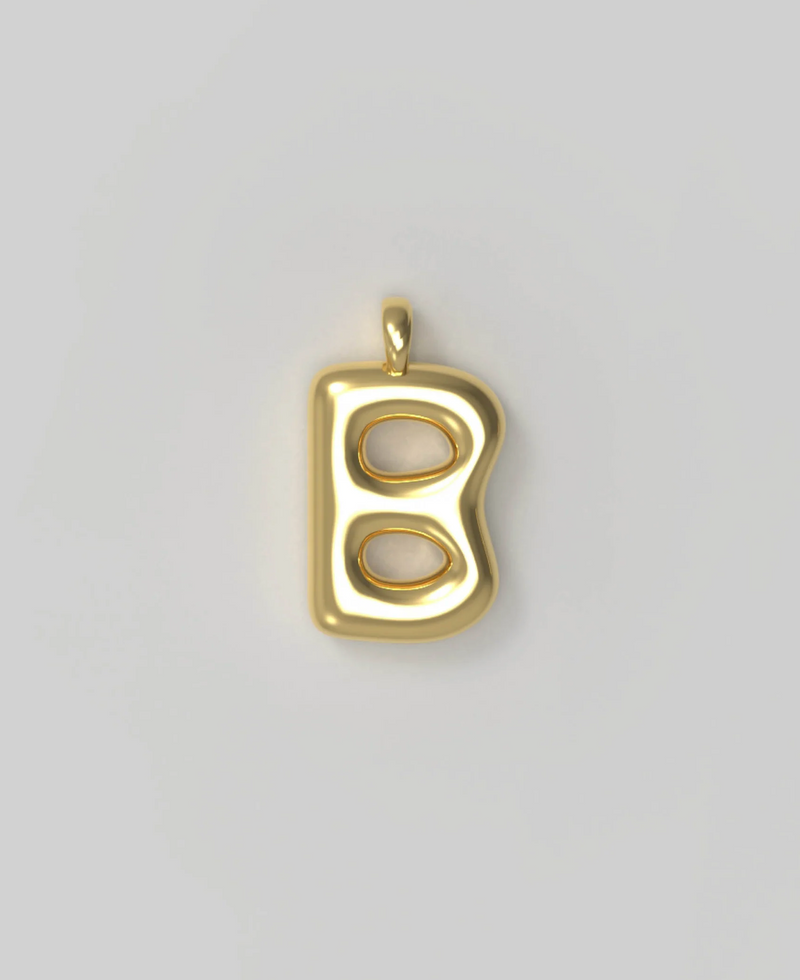 Letter Charms Large Plated B