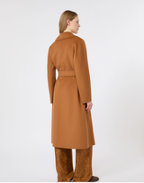 Wool, cashmere and silk long wrap coat