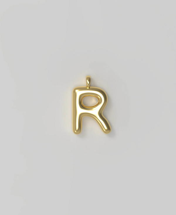 Letter Charm Small Plated R