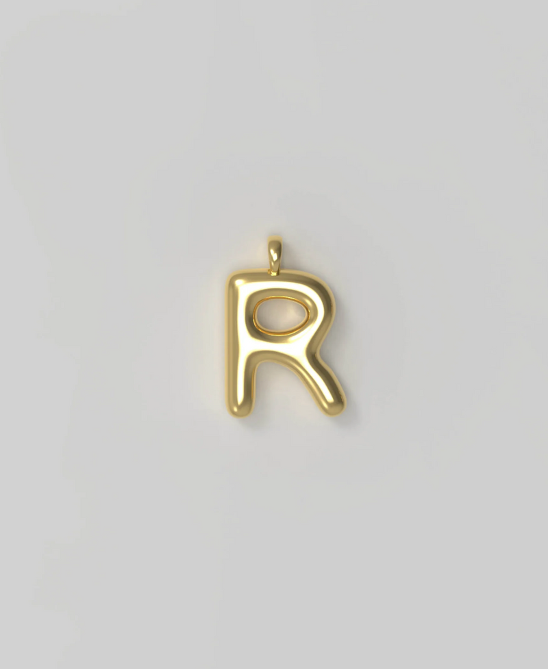 Letter Charm Small Plated R