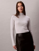 Cotton Nylon Rib Mock