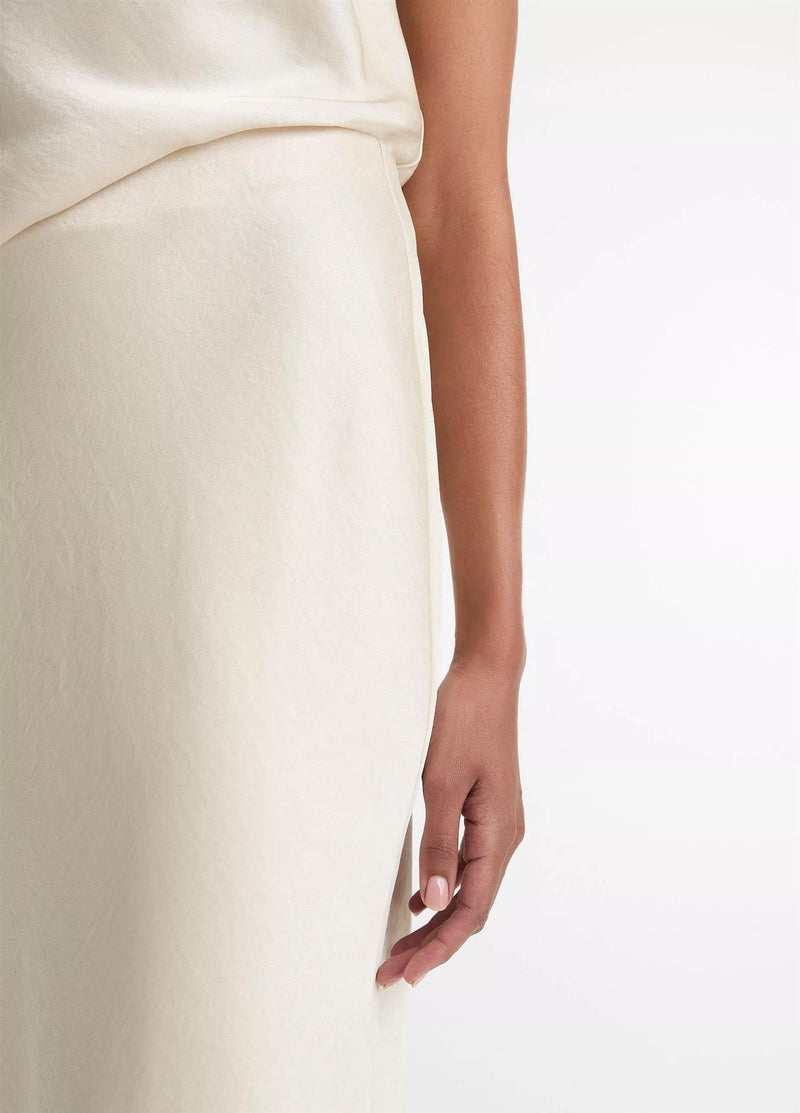 Satin Bias Column Skirt