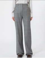 Straight-fit wool flannel trousers