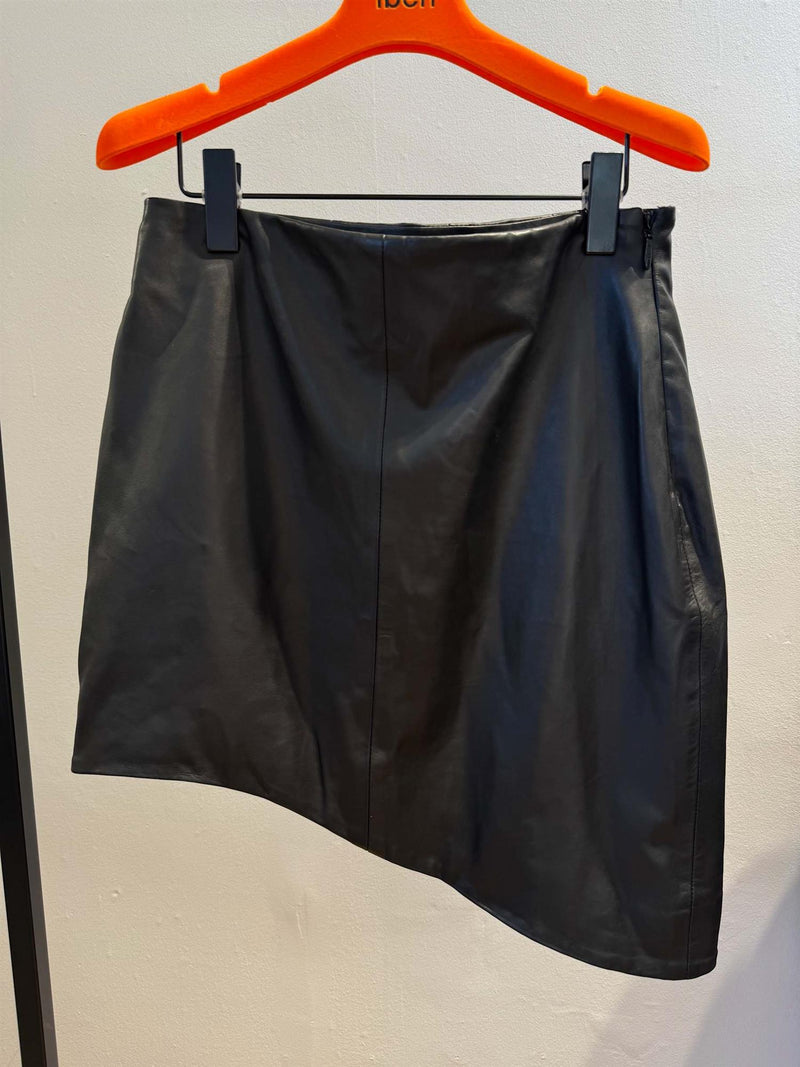 Assymetric Leather Skirt