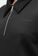 SS Tailored Knit Collar Zip Top