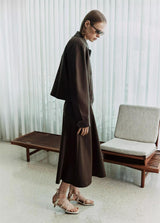 Stretch-Cotton Twill Utility Full Skirt