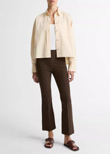 Niki Mid Rise Pintuck Crop Flare Pant