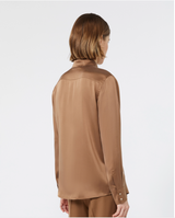 Mannish silk satin shirt