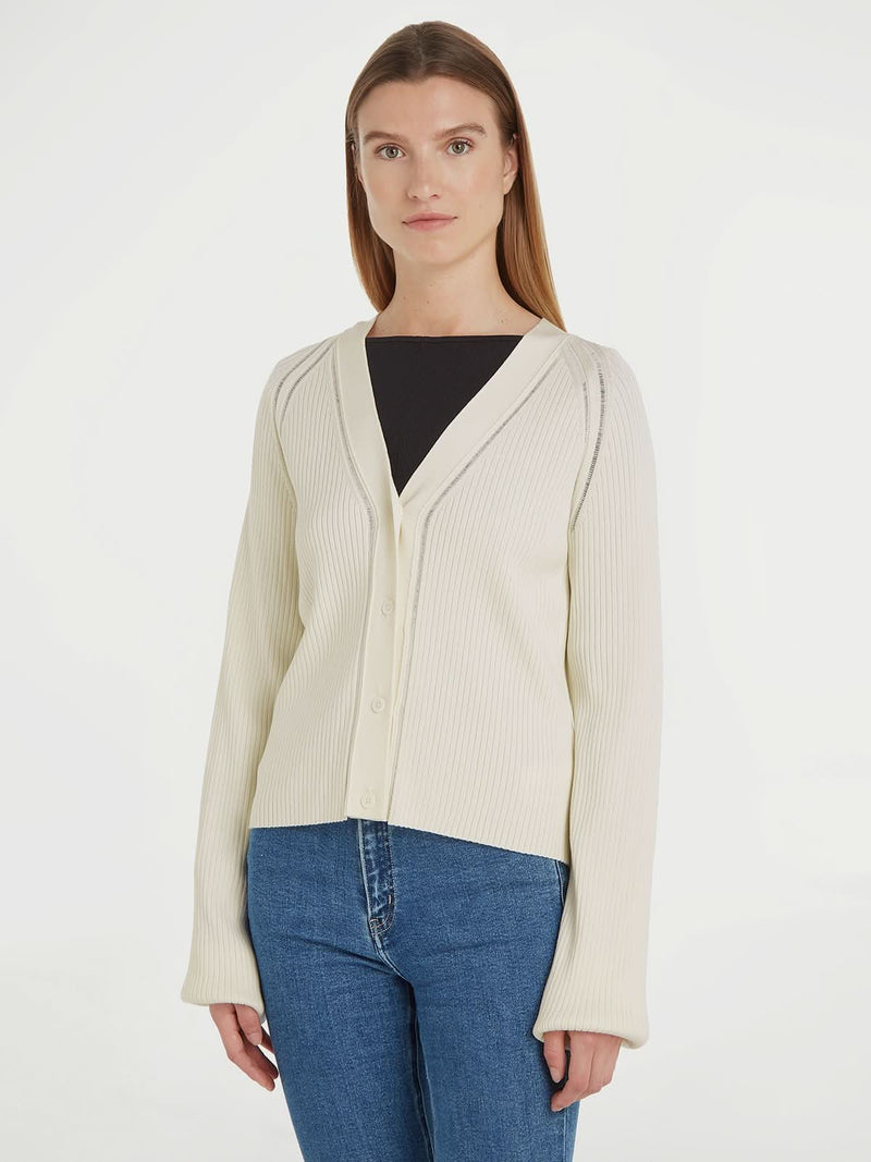 RIB RAGLAN CARDIGAN