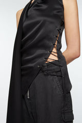 FRINGE WRAP BLOUSE