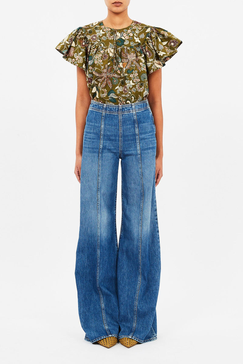 Perline Flutter Sleeve Blouse