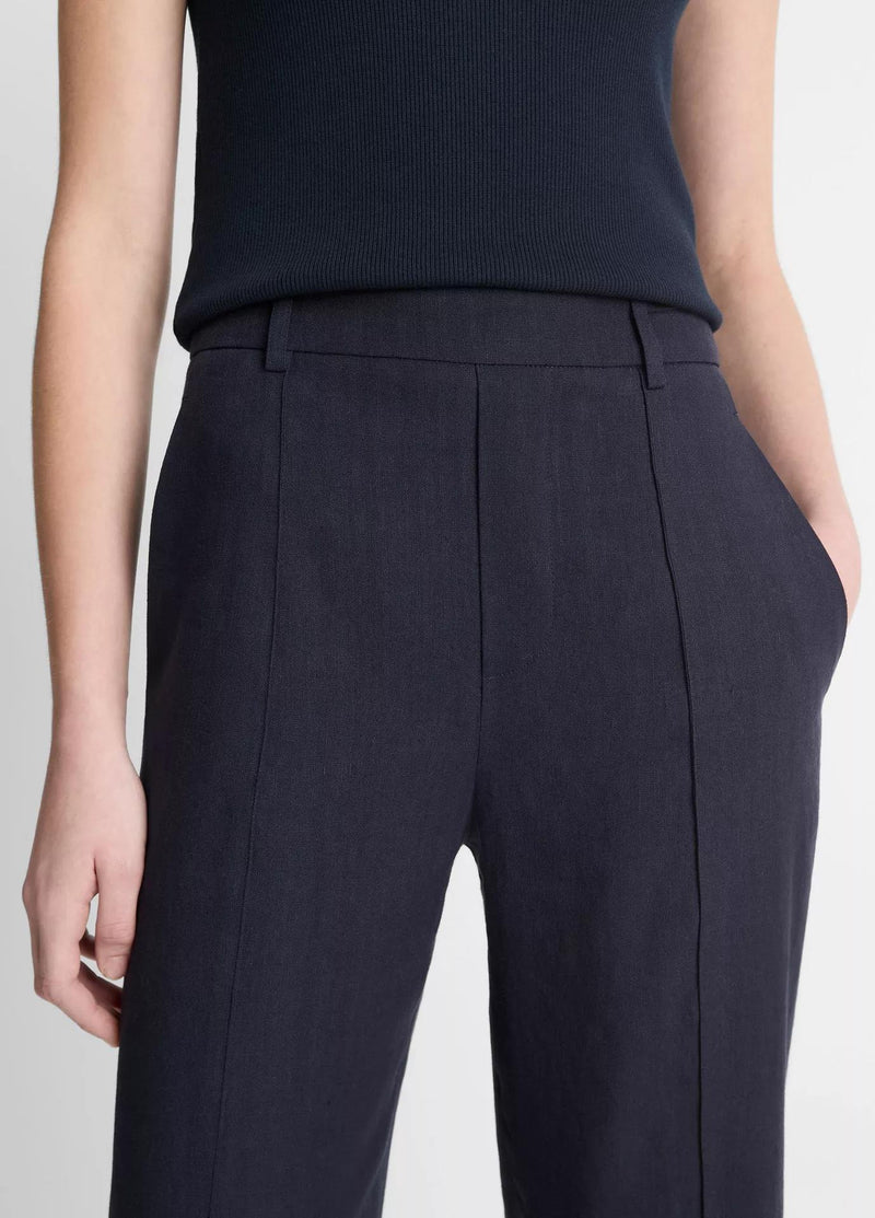 Linen-Blend Tapered Pull-On Pant