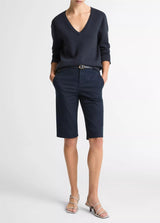 Double-Face Cotton-Blend V-Neck Sweater