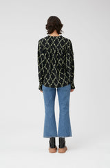 V-Neck Gathered Blouse