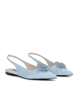 Fiona Satin Crystal Flats