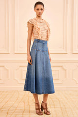 The Brigette Denim Midi Skirt