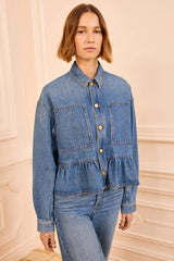 Arquette Denim Peplum Jacket