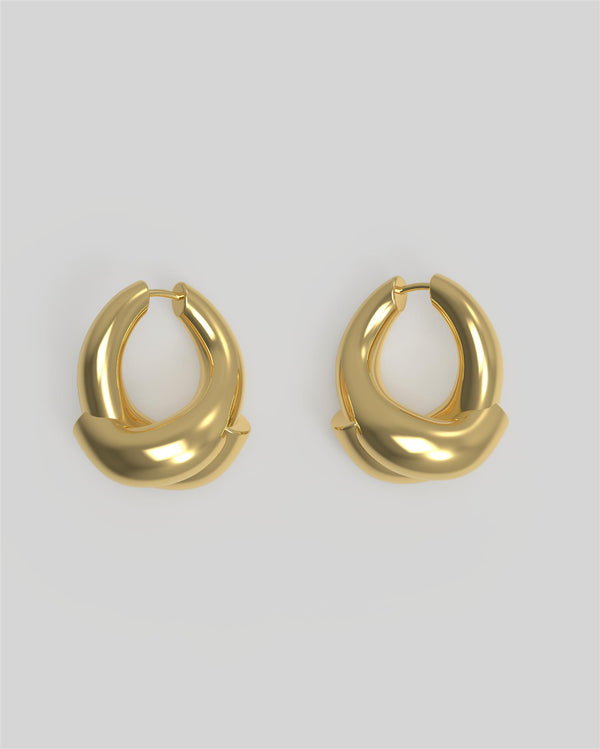 18K Rose Hoops Large Plated