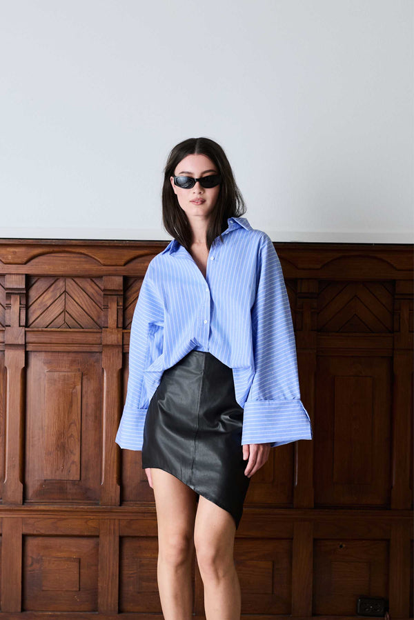 Assymetric Leather Skirt