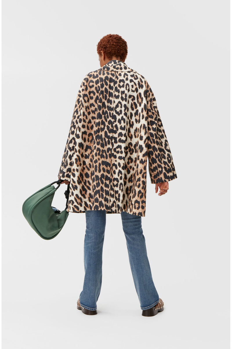 Leopard Canvas Oversized Jacket