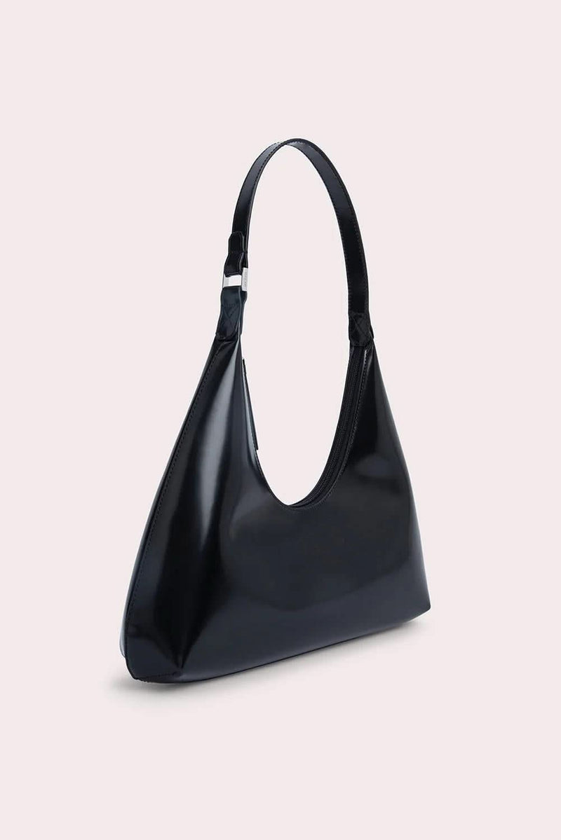Amber Black Semi Patent Leather