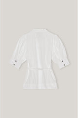 Cotton Poplin Short Sleeve Wrap Shirt