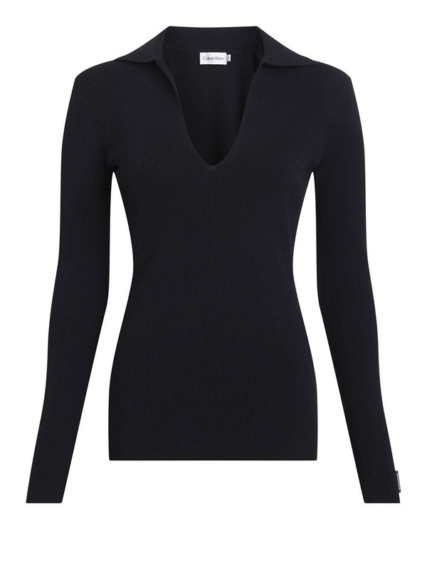 ICONIC RIB POLO NECK SWEATER