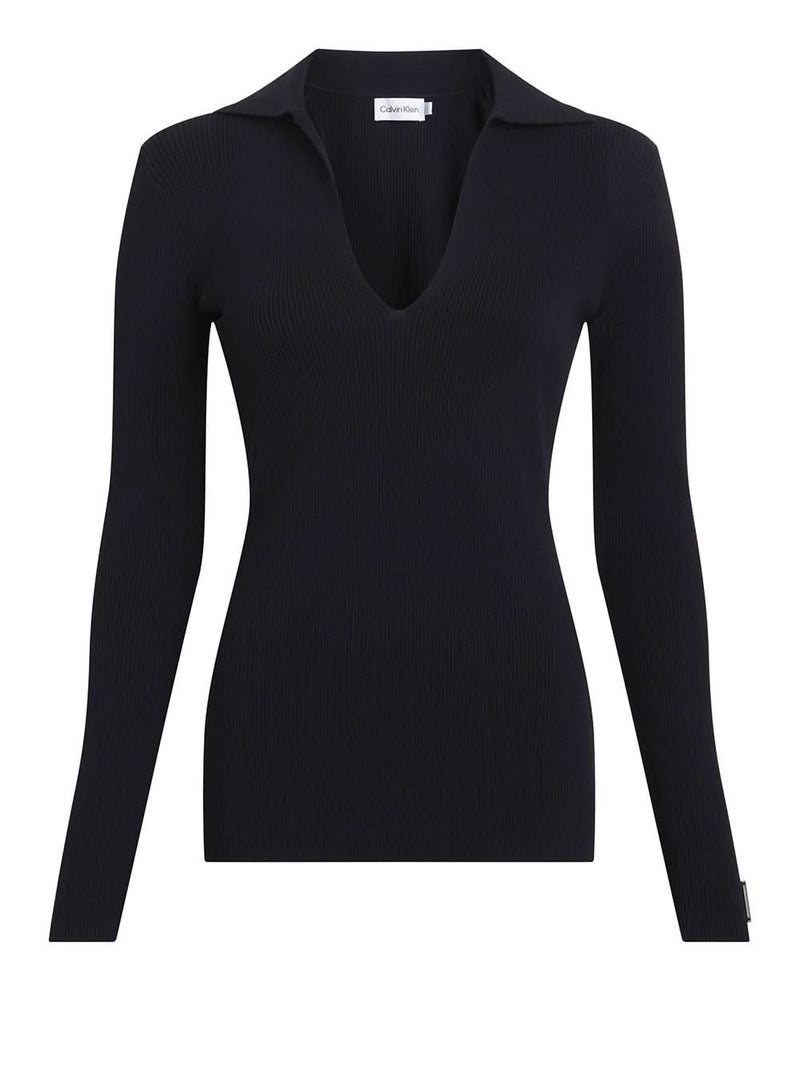 ICONIC RIB POLO NECK SWEATER