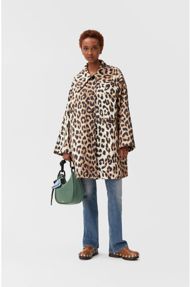 Leopard Canvas Oversized Jacket