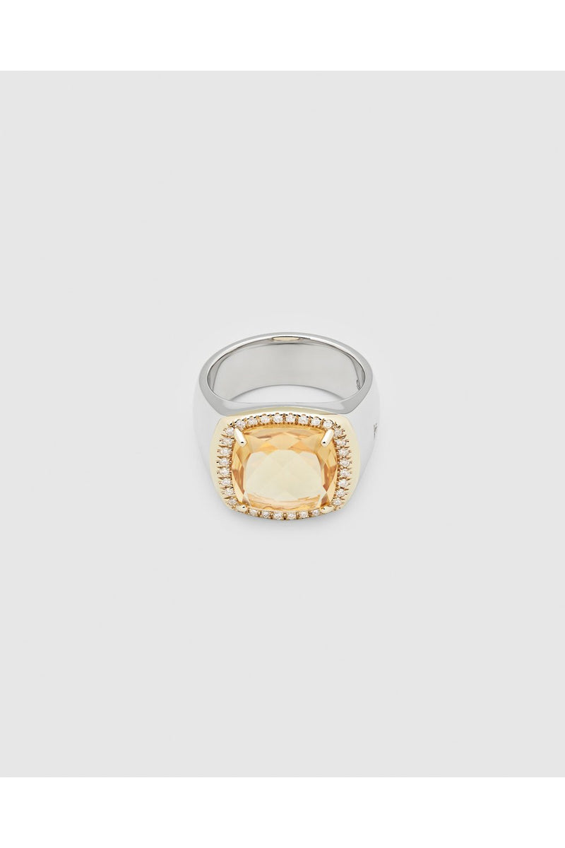 May ring Citrine Diamond