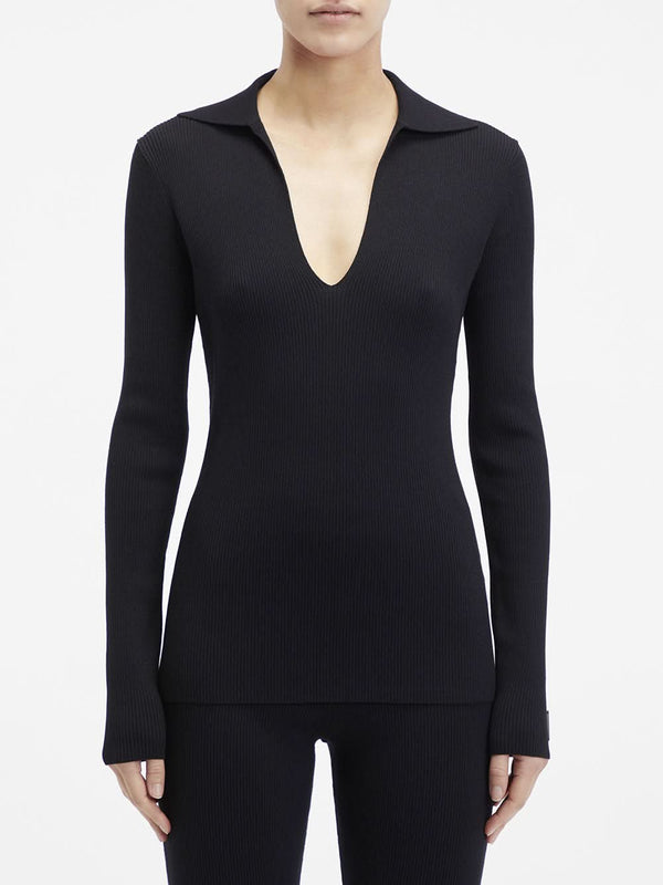 ICONIC RIB POLO NECK SWEATER