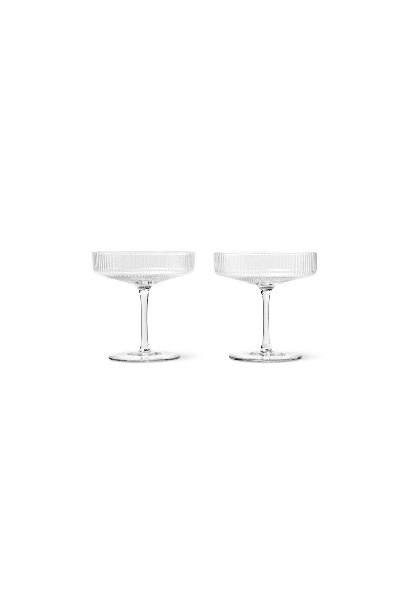 Ripple Chamapgne Saucers - Set of 2 - Clear