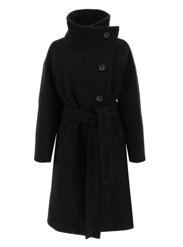 Double-Breasted Belted Wool Coat