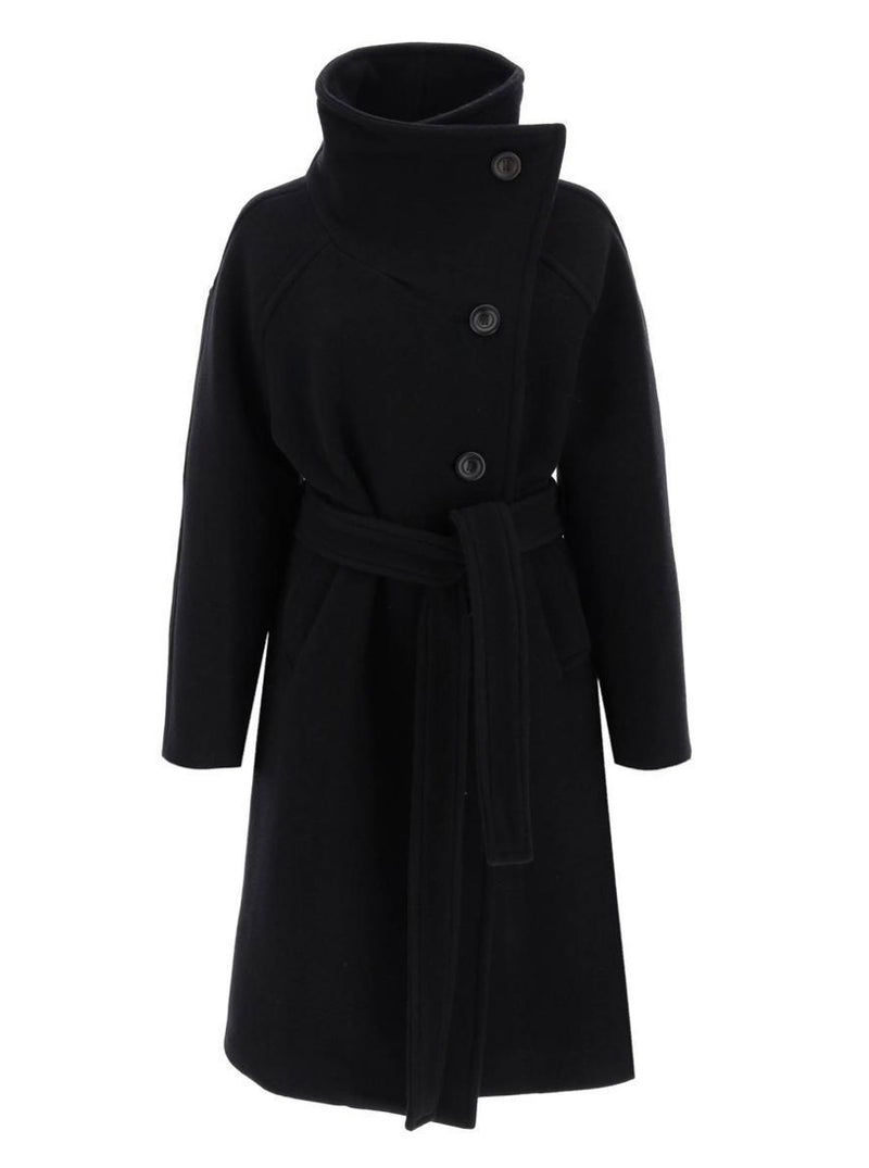 Double-Breasted Belted Wool Coat